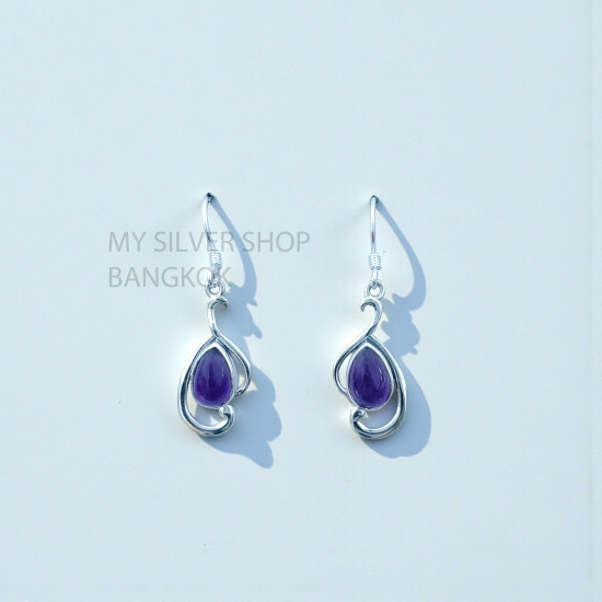Amethyst 925 Sterling Silver Earrings (MYSE-182) Amethyst 925 Sterling Silver Earrings (MYSE-182)