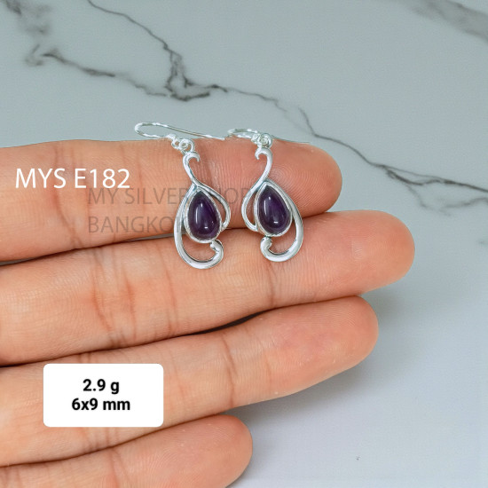 Amethyst 925 Sterling Silver Earrings (MYSE-182) Amethyst 925 Sterling Silver Earrings (MYSE-182)