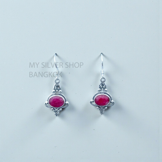 Ruby 925 Sterling Silver Earrings (MYSE-186) Ruby 925 Sterling Silver Earrings (MYSE-186)