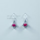 Ruby 925 Sterling Silver Earrings (MYSE-186) Ruby 925 Sterling Silver Earrings (MYSE-186)