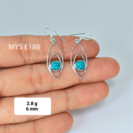 Turquoise 925 Sterling Silver Earrings (MYSE-188) Turquoise 925 Sterling Silver Earrings (MYSE-188)