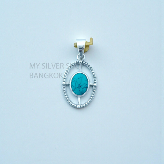Turquoise 925 Sterling Silver Pendant (MYSP-269) Turquoise 925 Sterling Silver Pendant (MYSP-269)