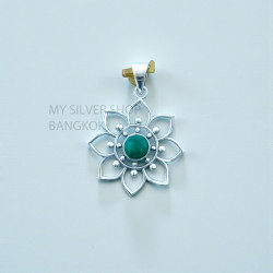 Emerald 925 Sterling Silver Pendant (MYSP-271) Emerald 925 Sterling Silver Pendant (MYSP-271)
