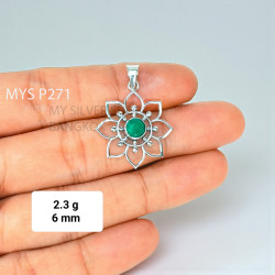 Emerald 925 Sterling Silver Pendant (MYSP-271)