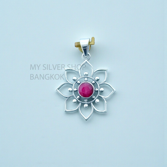 Ruby 925 Sterling Silver Pendant (MYSP-272) Ruby 925 Sterling Silver Pendant (MYSP-272)