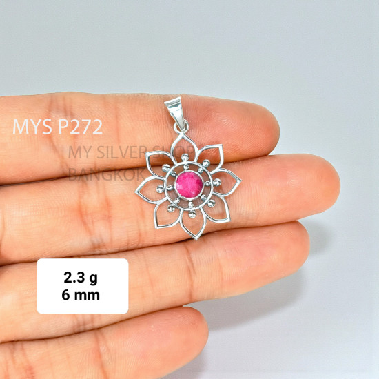 Ruby 925 Sterling Silver Pendant (MYSP-272) Ruby 925 Sterling Silver Pendant (MYSP-272)