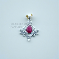 Ruby 925 Sterling Silver Pendant (MYSP-275)