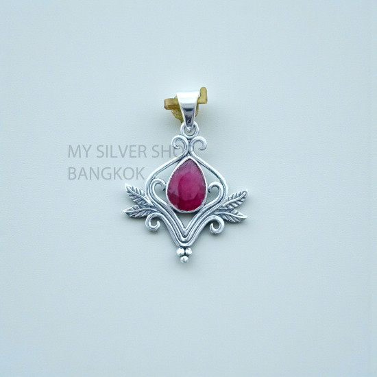 Ruby 925 Sterling Silver Pendant (MYSP-275) Ruby 925 Sterling Silver Pendant (MYSP-275)