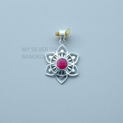 Ruby 925 Sterling Silver Pendant (MYSP-277)