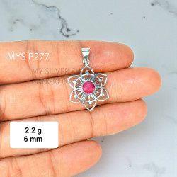 Ruby 925 Sterling Silver Pendant (MYSP-277)