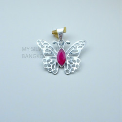 Ruby 925 Sterling Silver Pendant (MYSP-279)