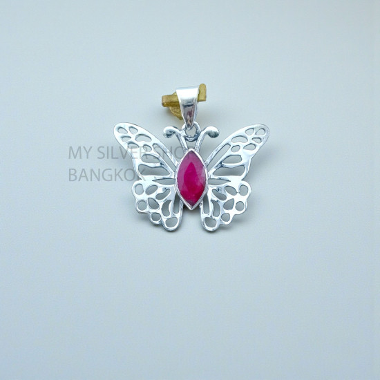 Ruby 925 Sterling Silver Pendant (MYSP-279)