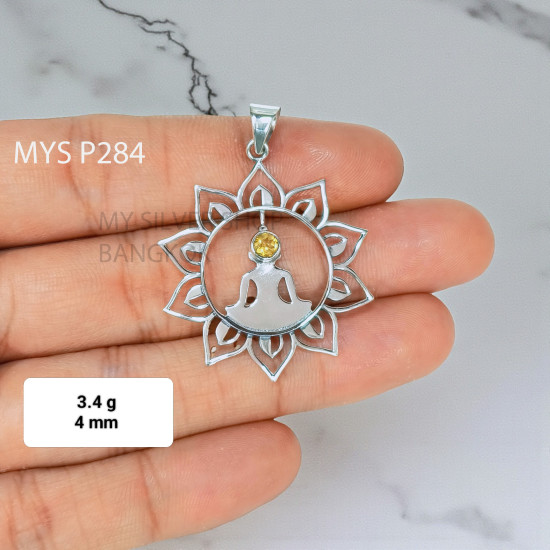 Citrine 925 Sterling Silver Pendant (MYSP-284) Citrine 925 Sterling Silver Pendant (MYSP-284)