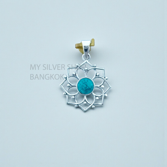Turquoise 925 Sterling Silver Pendant (MYSP-285) Turquoise 925 Sterling Silver Pendant (MYSP-285)