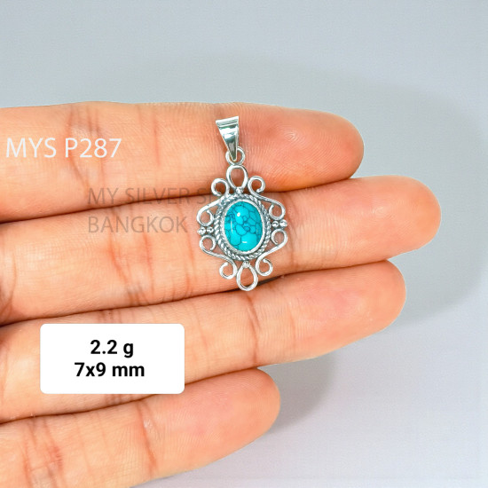 Turquoise 925 Sterling Silver Pendant (MYSP-287) Turquoise 925 Sterling Silver Pendant (MYSP-287)