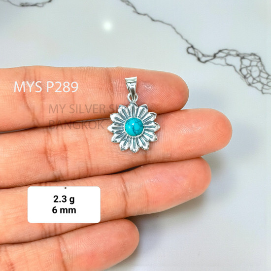 Turquoise 925 Sterling Silver Pendant (MYSP-289) Turquoise 925 Sterling Silver Pendant (MYSP-289)