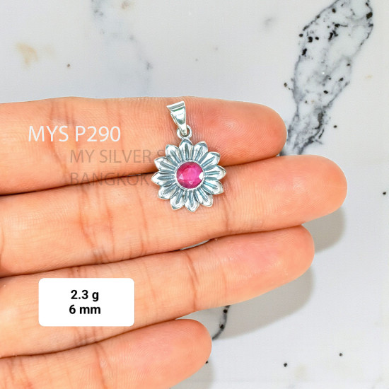 Ruby 925 Sterling Silver Pendant (MYSP-290) Ruby 925 Sterling Silver Pendant (MYSP-290)