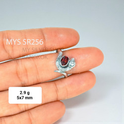 Garnet 925 Sterling Silver Ring (MYSSR-256)