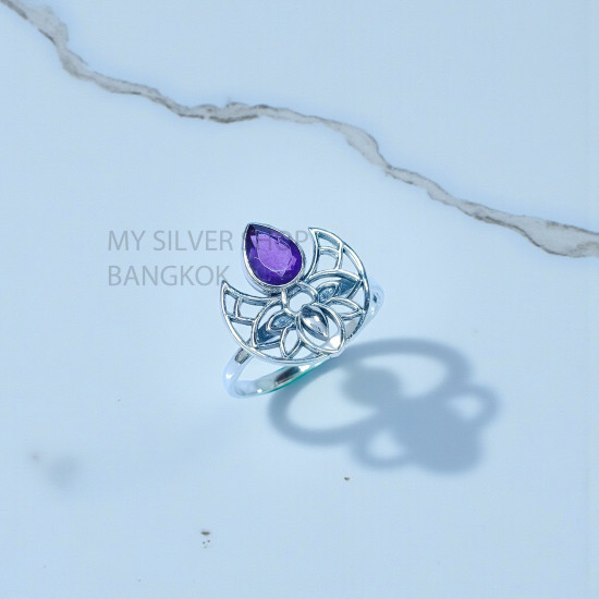 Amethyst 925 Sterling Silver Ring (MYSSR-258) Amethyst 925 Sterling Silver Ring (MYSSR-258)