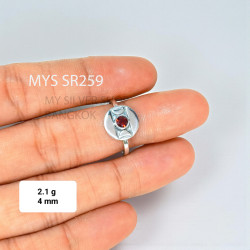 Garnet 925 Sterling Silver Ring (MYSSR-259)