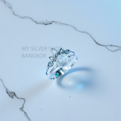Moonstone 925 Sterling Silver Ring (MYSSR-263) Moonstone 925 Sterling Silver Ring (MYSSR-263)