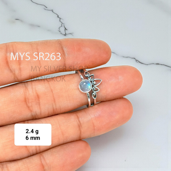 Moonstone 925 Sterling Silver Ring (MYSSR-263) Moonstone 925 Sterling Silver Ring (MYSSR-263)