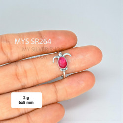 Ruby 925 Sterling Silver Ring (MYSSR-264)
