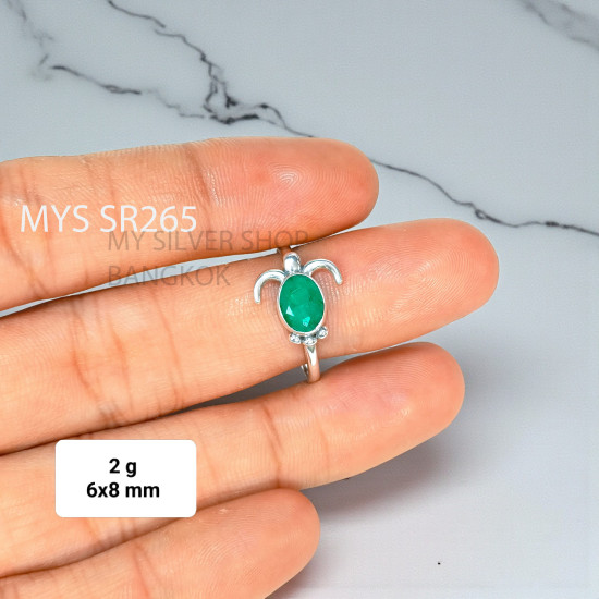 Emerald 925 Sterling Silver Ring (MYSSR-265)