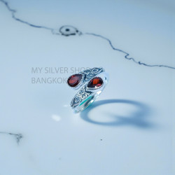 Garnet 925 Sterling Silver Ring (MYSSR-270) Garnet 925 Sterling Silver Ring (MYSSR-270)
