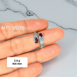Garnet 925 Sterling Silver Ring (MYSSR-270)