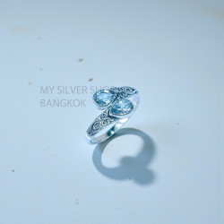 Blue Topaz 925 Sterling Silver Ring (MYSSR-271) Blue Topaz 925 Sterling Silver Ring (MYSSR-271)