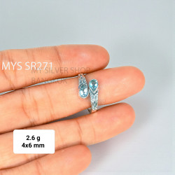 Blue Topaz 925 Sterling Silver Ring (MYSSR-271)