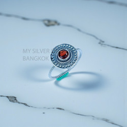 Garnet 925 Sterling Silver Ring (MYSSR-272) Garnet 925 Sterling Silver Ring (MYSSR-272)