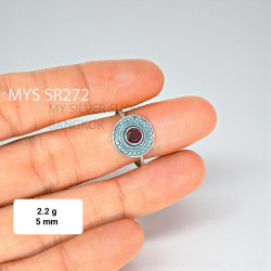 Garnet 925 Sterling Silver Ring (MYSSR-272)