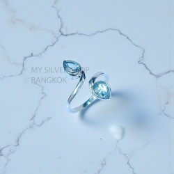 Blue Topaz 925 Sterling Silver Ring (MYSSR-275) Blue Topaz 925 Sterling Silver Ring (MYSSR-275)
