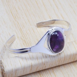 Amethyst 925 Sterling Silver Bangles (SJWB-4) Amethyst 925 Sterling Silver Bangles (SJWB-4)