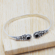 black onyx gemstone wholesale 925 sterling silver jewelry bangle SJWB-88