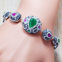 Emerald 925 Sterling Silver Bracelet (SJWBR-103)