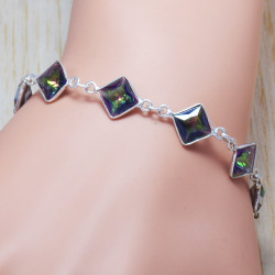 Mystic Topaz 925 Sterling Silver Bracelet (SJWBR-105)