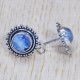 Rainbow Moonstone 925 Sterling Silver Earrings (SJWES-215)