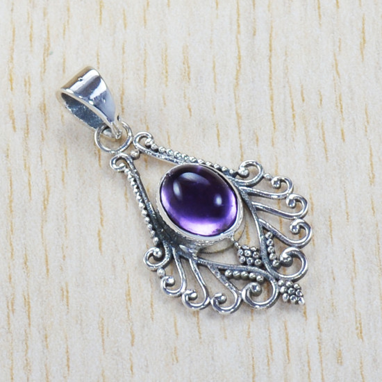 Amethyst 925 Sterling Silver Pendant (SJWP-290)
