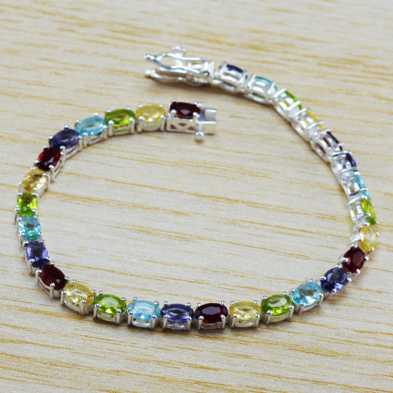 Peridot 925 Sterling Silver Bracelet (WB-6470) Peridot 925 Sterling Silver Bracelet (WB-6470)