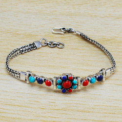 Lapis Lazuli 925 Sterling Silver Bracelet (WB-6472)