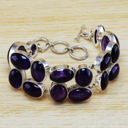 Amethyst 925 Sterling Silver Bracelet (WB-6476)