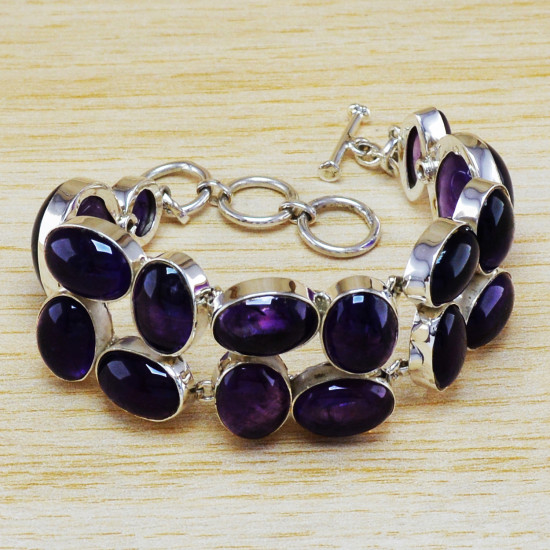 Amethyst 925 Sterling Silver Bracelet (WB-6476) Amethyst 925 Sterling Silver Bracelet (WB-6476)