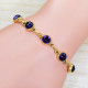 Authentic Gold Plated Sterling Silver Beautiful Jewelry Amethyst Gemstone Bracelet GBR-559