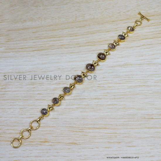 Golden Rutile 925 Sterling Silver Bracelet (GBR-565) Golden Rutile 925 Sterling Silver Bracelet (GBR-565)
