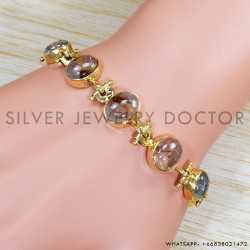 Golden Rutile 925 Sterling Silver Bracelet (GBR-565)
