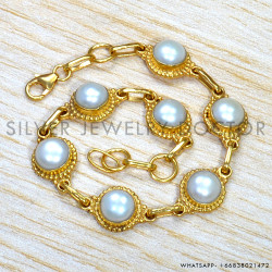 Pearl 925 Sterling Silver Bracelet (GBR-606)