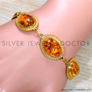 Amber 925 Sterling Silver Bracelet (GBR-608) Amber 925 Sterling Silver Bracelet (GBR-608)